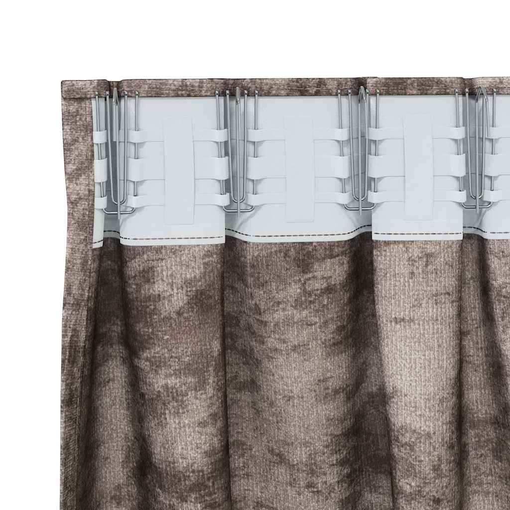 vidaXL Samtvorhänge mit Vorhängen 2 pcs Cappuccino 260 x 140 cm Samt