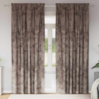 vidaXL Samtvorhänge mit Vorhängen 2 pcs Cappuccino 260 x 140 cm Samt