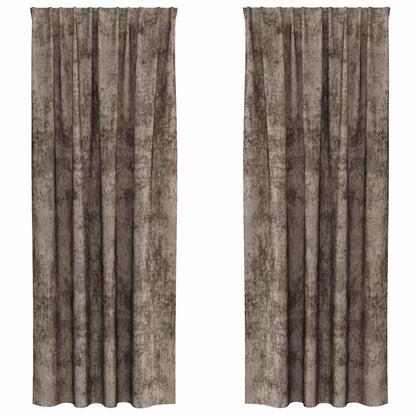 vidaXL Samtvorhänge mit Vorhängen 2 pcs Cappuccino 260 x 140 cm Samt