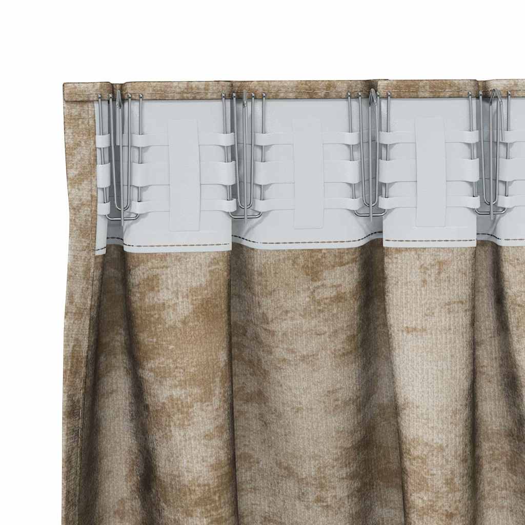 vidaXL Samtvorhänge mit Vorhängen 2 pcs Champagner 140 x 140 cm Samt