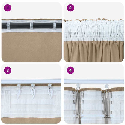 vidaXL Samtvorhänge mit Vorhängen 2 pcs Champagner 140 x 140 cm Samt