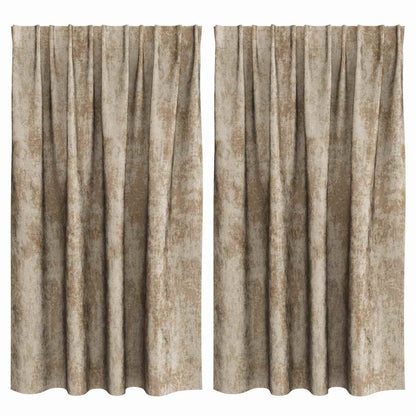 vidaXL Samtvorhänge mit Vorhängen 2 pcs Champagner 140 x 140 cm Samt