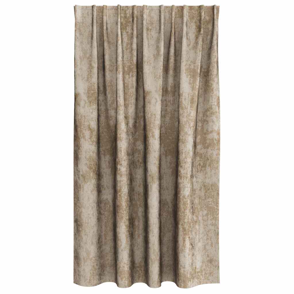 vidaXL Samtvorhänge mit Vorhängen 2 pcs Champagner 140 x 140 cm Samt