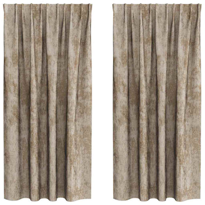 vidaXL Samtvorhänge mit Vorhängen 2 pcs Champagner 175 x 140 cm Samt