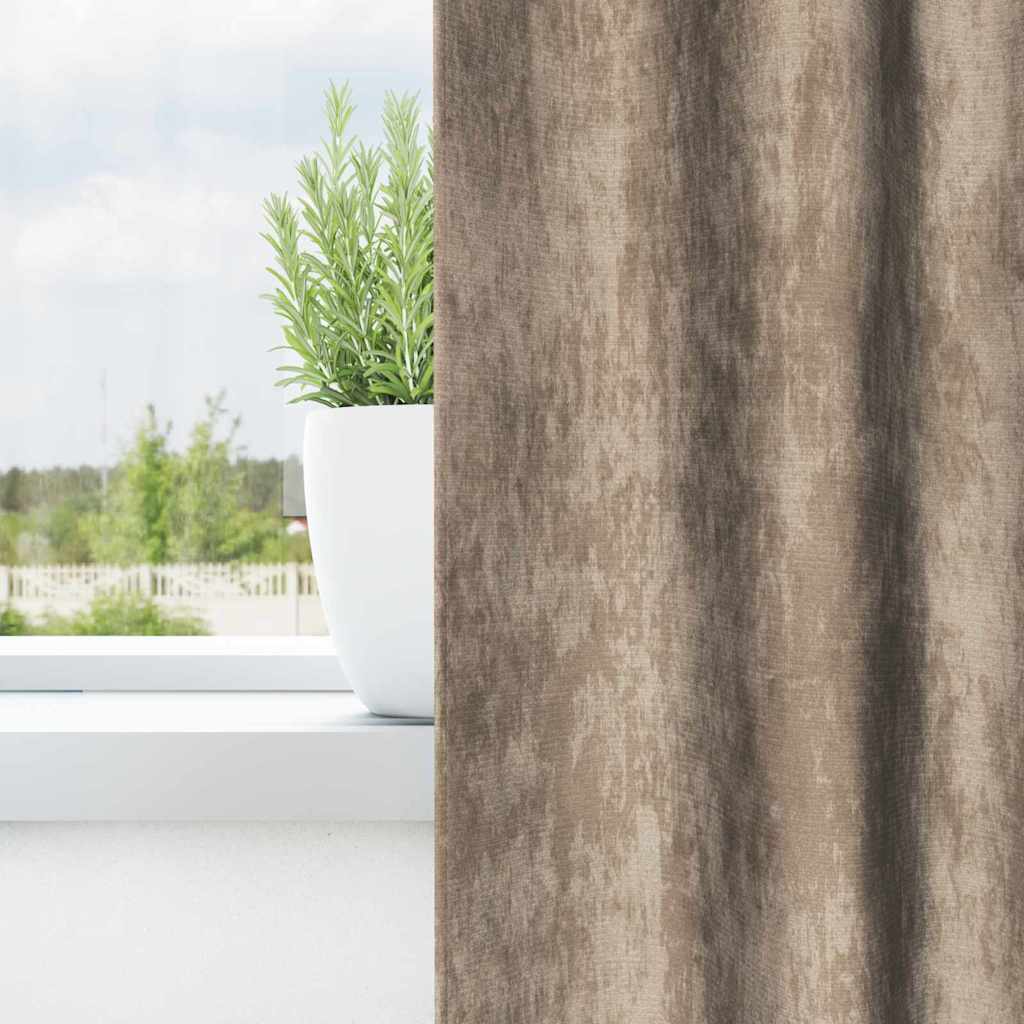 vidaXL Samtvorhänge mit Vorhängen 2 pcs Champagner 245 x 140 cm Samt