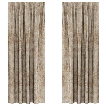 vidaXL Samtvorhänge mit Vorhängen 2 pcs Champagner 245 x 140 cm Samt