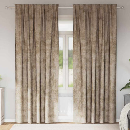 vidaXL Samtvorhänge mit Vorhängen 2 pcs Champagner 260 x 140 cm Samt