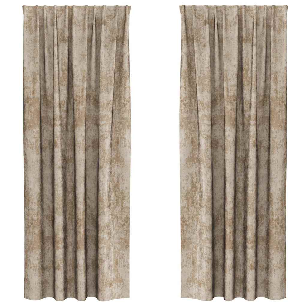 vidaXL Samtvorhänge mit Vorhängen 2 pcs Champagner 260 x 140 cm Samt