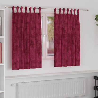 vidaXL Samtvorhänge mit Vorhängen 2 pcs Weinrot 140 x 140 cm Samt