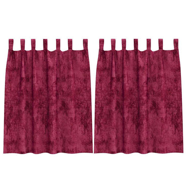 vidaXL Samtvorhänge mit Vorhängen 2 pcs Weinrot 140 x 140 cm Samt