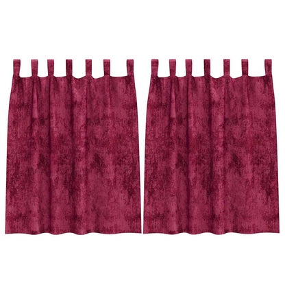 vidaXL Samtvorhänge mit Vorhängen 2 pcs Weinrot 140 x 140 cm Samt