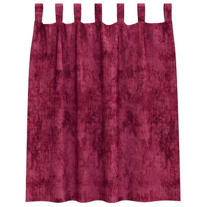 vidaXL Samtvorhänge mit Vorhängen 2 pcs Weinrot 140 x 140 cm Samt