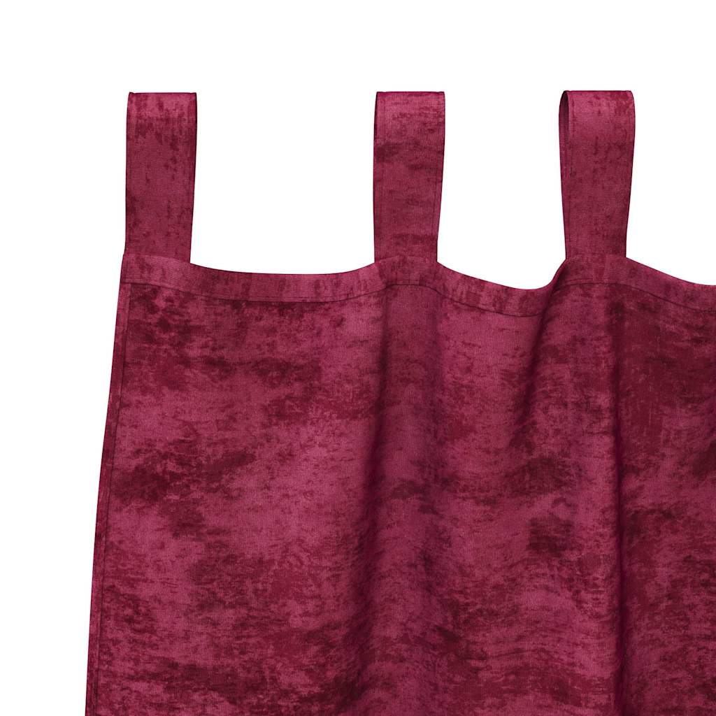 vidaXL Samtvorhänge mit Vorhängen 2 pcs Weinrot 225 x 140 cm Samt