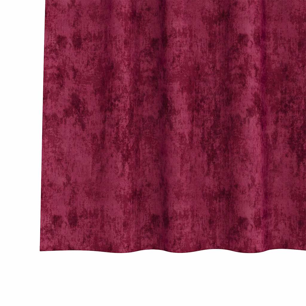 vidaXL Samtvorhänge mit Vorhängen 2 pcs Weinrot 225 x 140 cm Samt