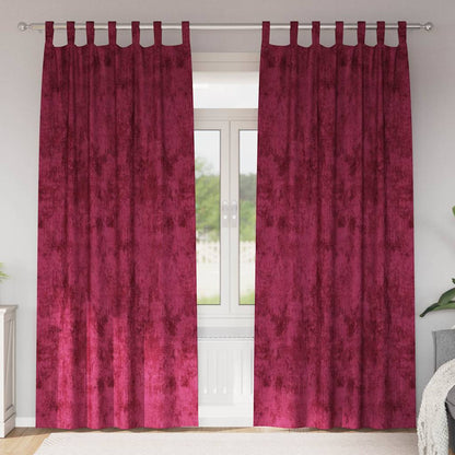 vidaXL Samtvorhänge mit Vorhängen 2 pcs Weinrot 225 x 140 cm Samt