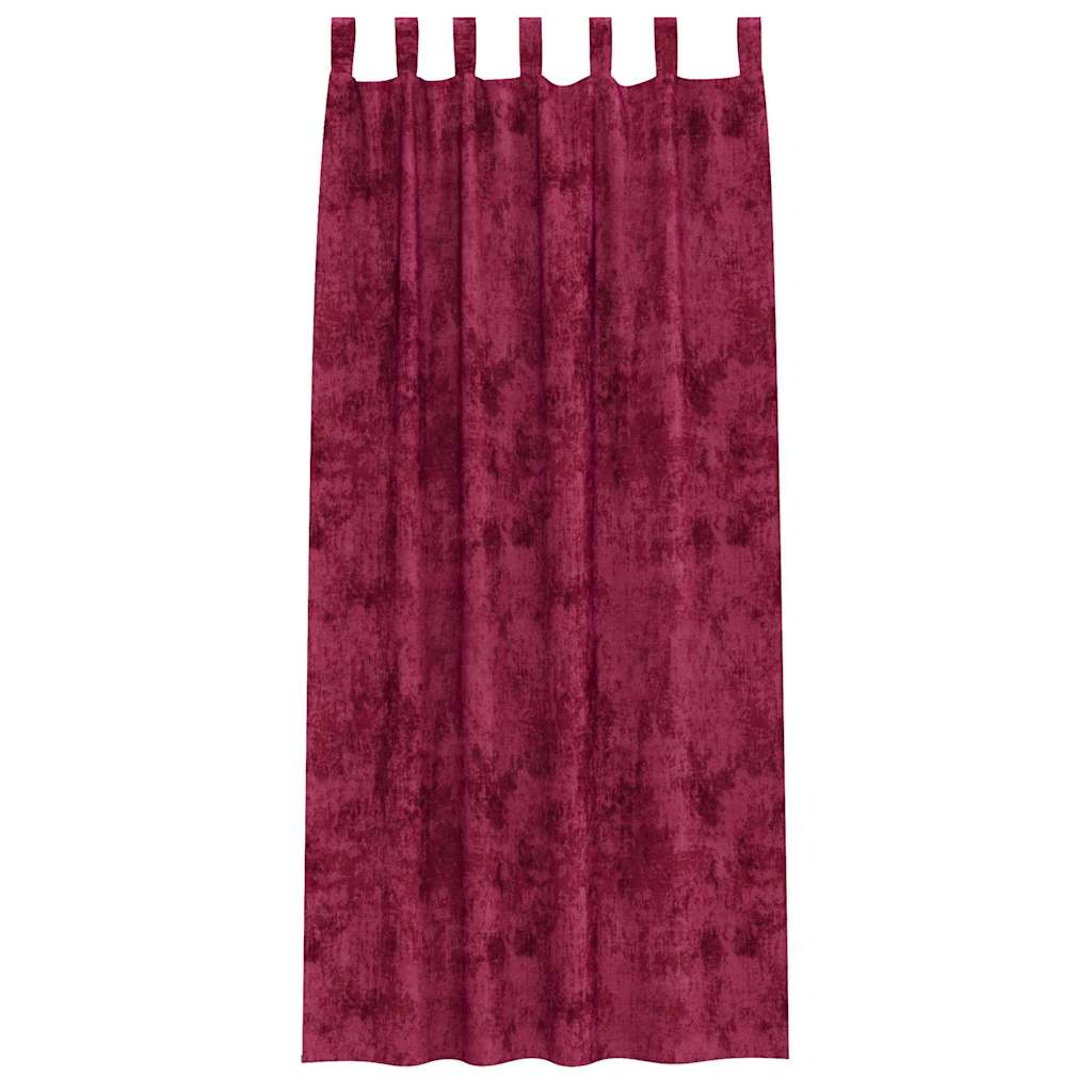 vidaXL Samtvorhänge mit Vorhängen 2 pcs Weinrot 225 x 140 cm Samt