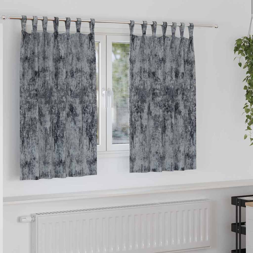 vidaXL Samtvorhänge mit Vorhängen 2 pcs Silber Grau 140 x 140 cm Samt