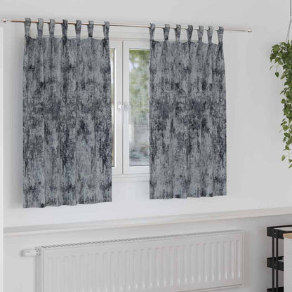 vidaXL Samtvorhänge mit Vorhängen 2 pcs Silber Grau 140 x 140 cm Samt