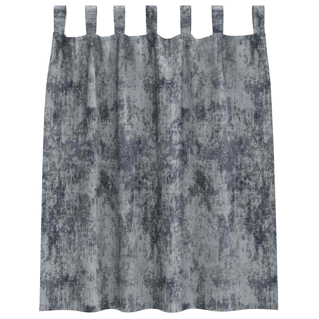 vidaXL Samtvorhänge mit Vorhängen 2 pcs Silber Grau 140 x 140 cm Samt
