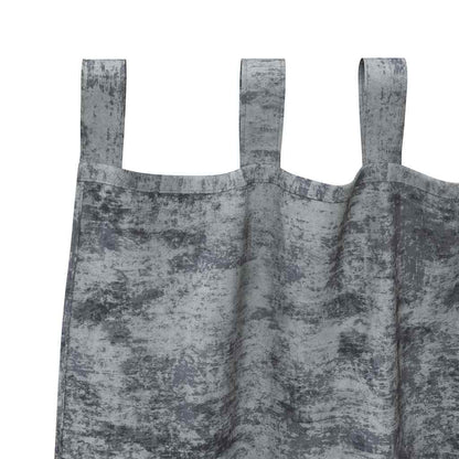 Samtvorhänge mit Vorhängen 2 pcs Silber Grau 175 x 140 cm Samt