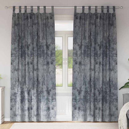 Samtvorhänge mit Vorhängen 2 pcs Silber Grau 225 x 140 cm Samt