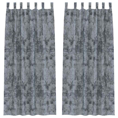 Samtvorhänge mit Vorhängen 2 pcs Silber Grau 225 x 140 cm Samt