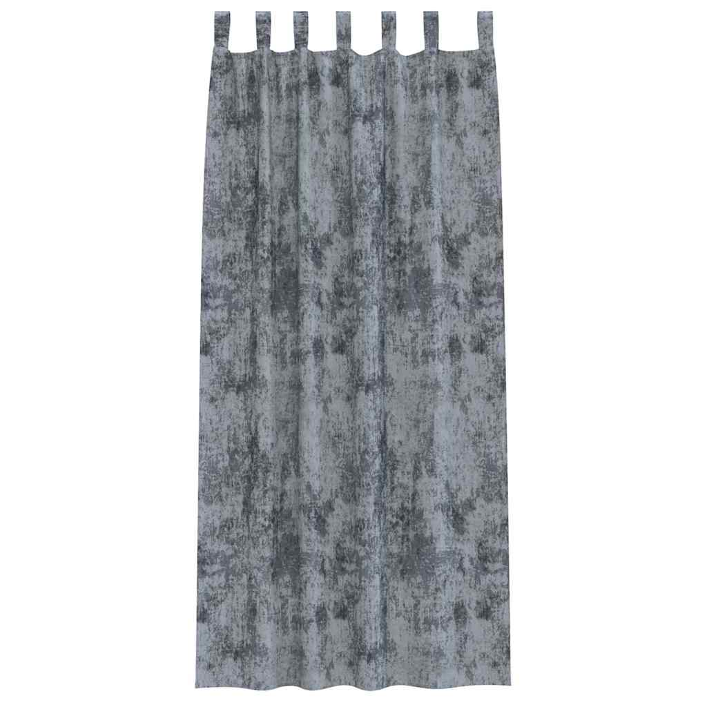 vidaXL Samtvorhänge mit Vorhängen 2 pcs Silber Grau 245 x 140 cm Samt