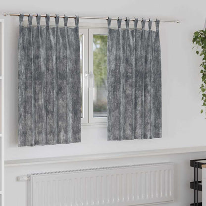 vidaXL Samtvorhänge mit Vorhängen 2 pcs Grau 140 x 140 cm Samt
