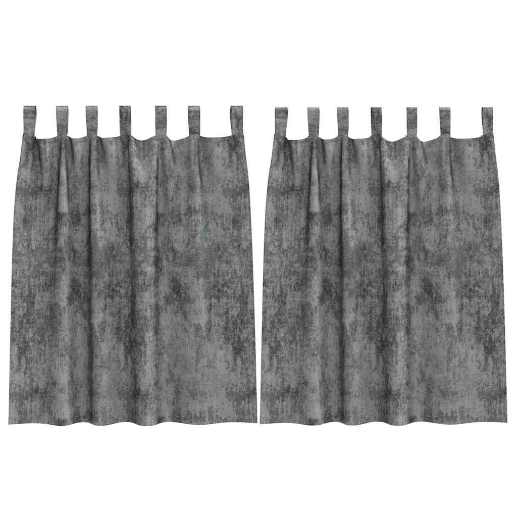 vidaXL Samtvorhänge mit Vorhängen 2 pcs Grau 140 x 140 cm Samt