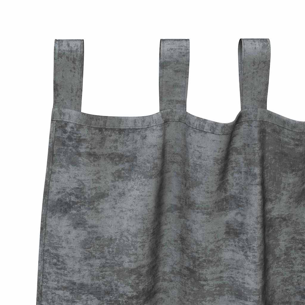 vidaXL Samtvorhänge mit Vorhängen 2 pcs Grau 175 x 140 cm Samt