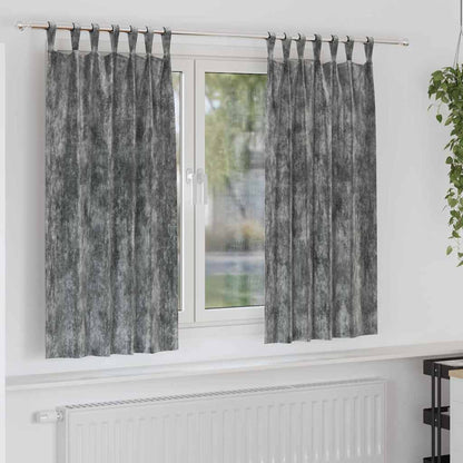 vidaXL Samtvorhänge mit Vorhängen 2 pcs Grau 175 x 140 cm Samt