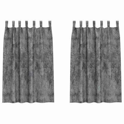 vidaXL Samtvorhänge mit Vorhängen 2 pcs Grau 175 x 140 cm Samt