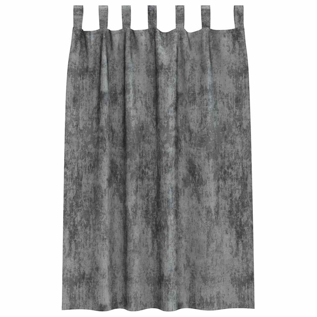 vidaXL Samtvorhänge mit Vorhängen 2 pcs Grau 175 x 140 cm Samt