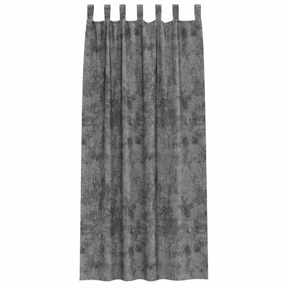Samtvorhänge mit Vorhängen 2 pcs Grau 225 x 140 cm Samt