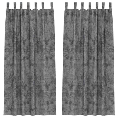 Samtvorhänge mit Vorhängen 2 pcs Grau 260 x 140 cm Samt