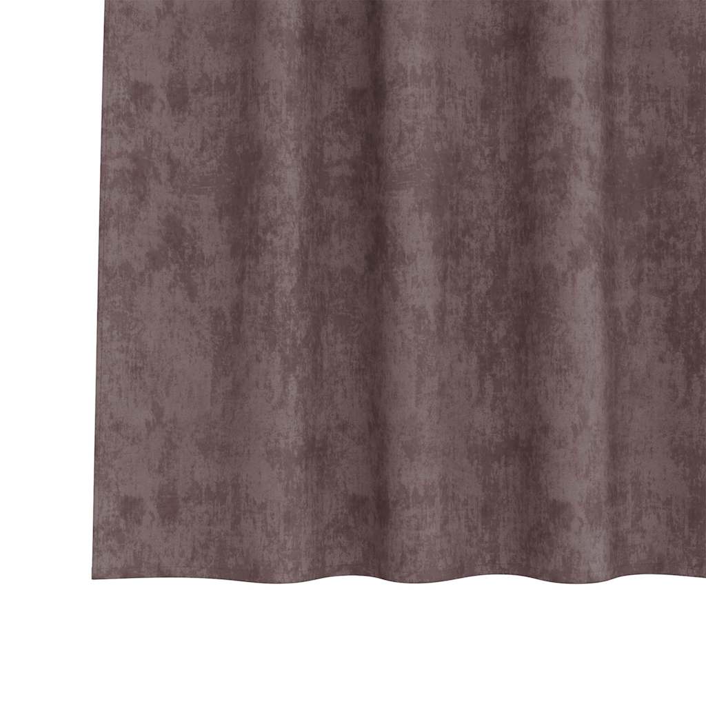 vidaXL Samtvorhänge mit Vorhängen 2 pcs Braun 175 x 140 cm Samt