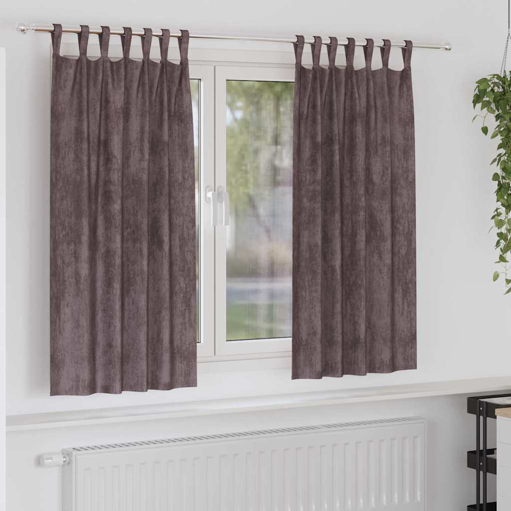 vidaXL Samtvorhänge mit Vorhängen 2 pcs Braun 175 x 140 cm Samt