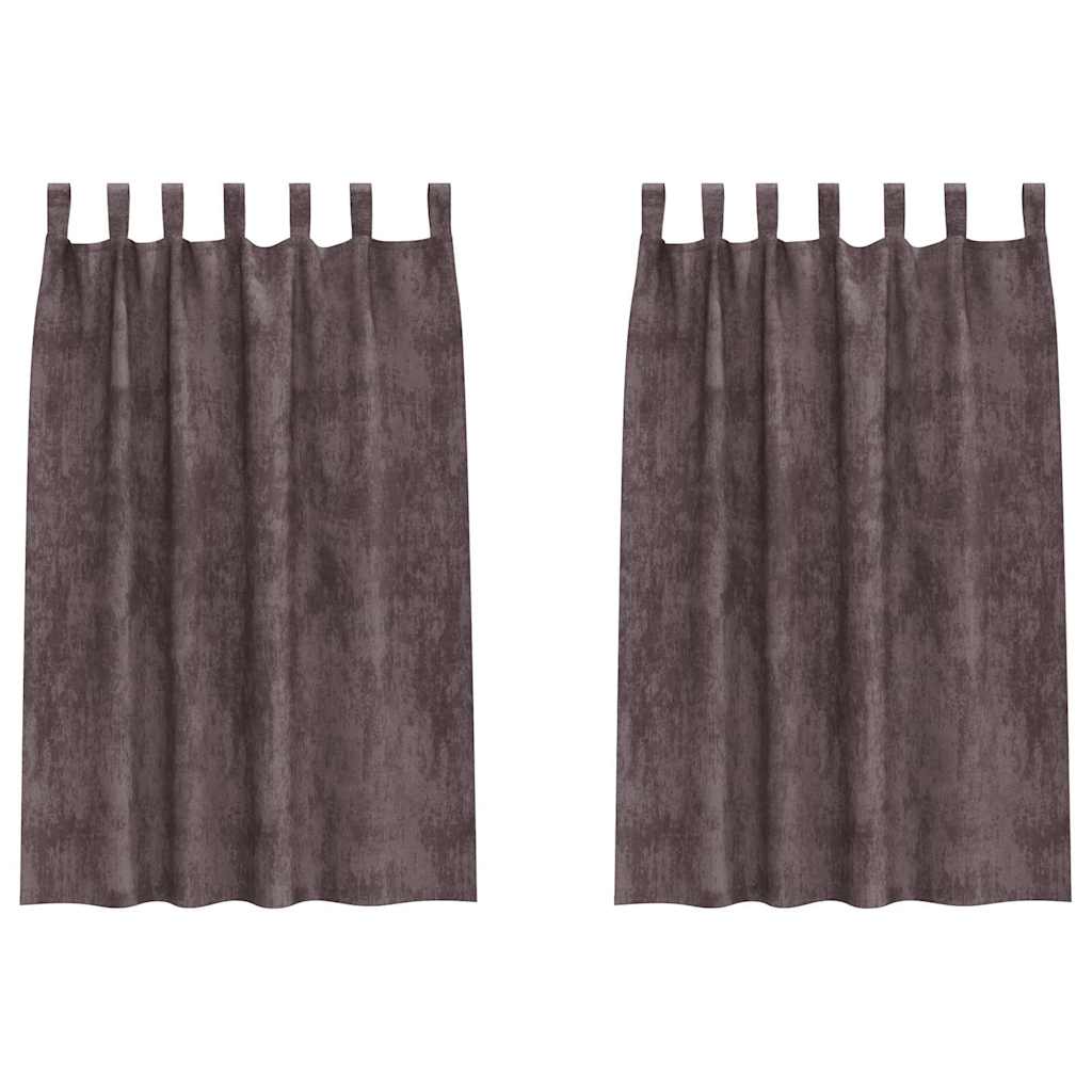 vidaXL Samtvorhänge mit Vorhängen 2 pcs Braun 175 x 140 cm Samt
