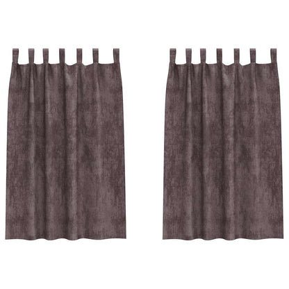 vidaXL Samtvorhänge mit Vorhängen 2 pcs Braun 175 x 140 cm Samt