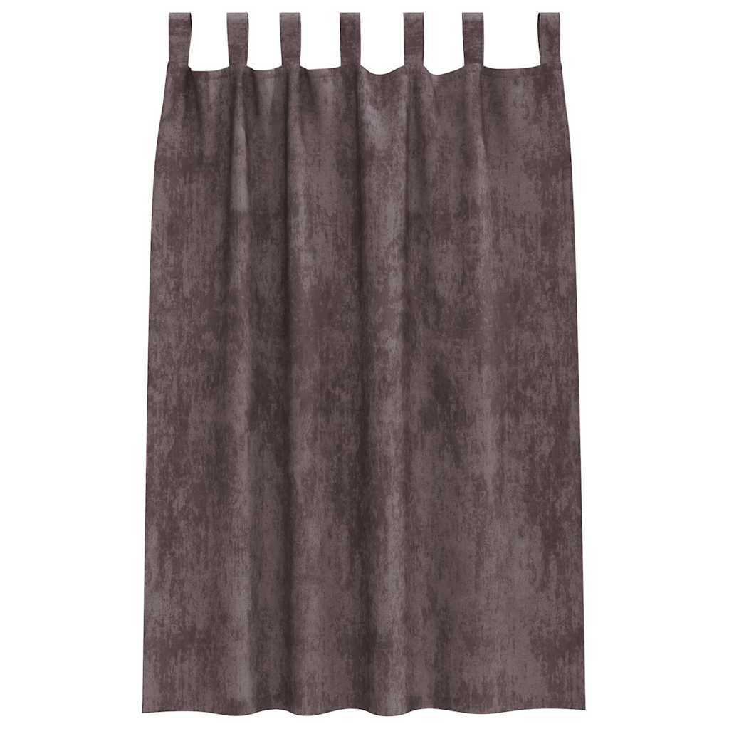 vidaXL Samtvorhänge mit Vorhängen 2 pcs Braun 175 x 140 cm Samt