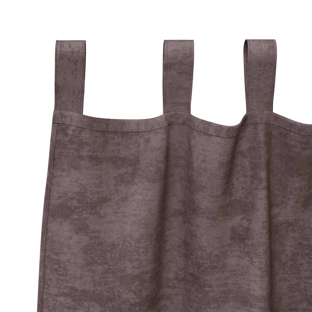 vidaXL Samtvorhänge mit Vorhängen 2 pcs Braun 225 x 140 cm Samt