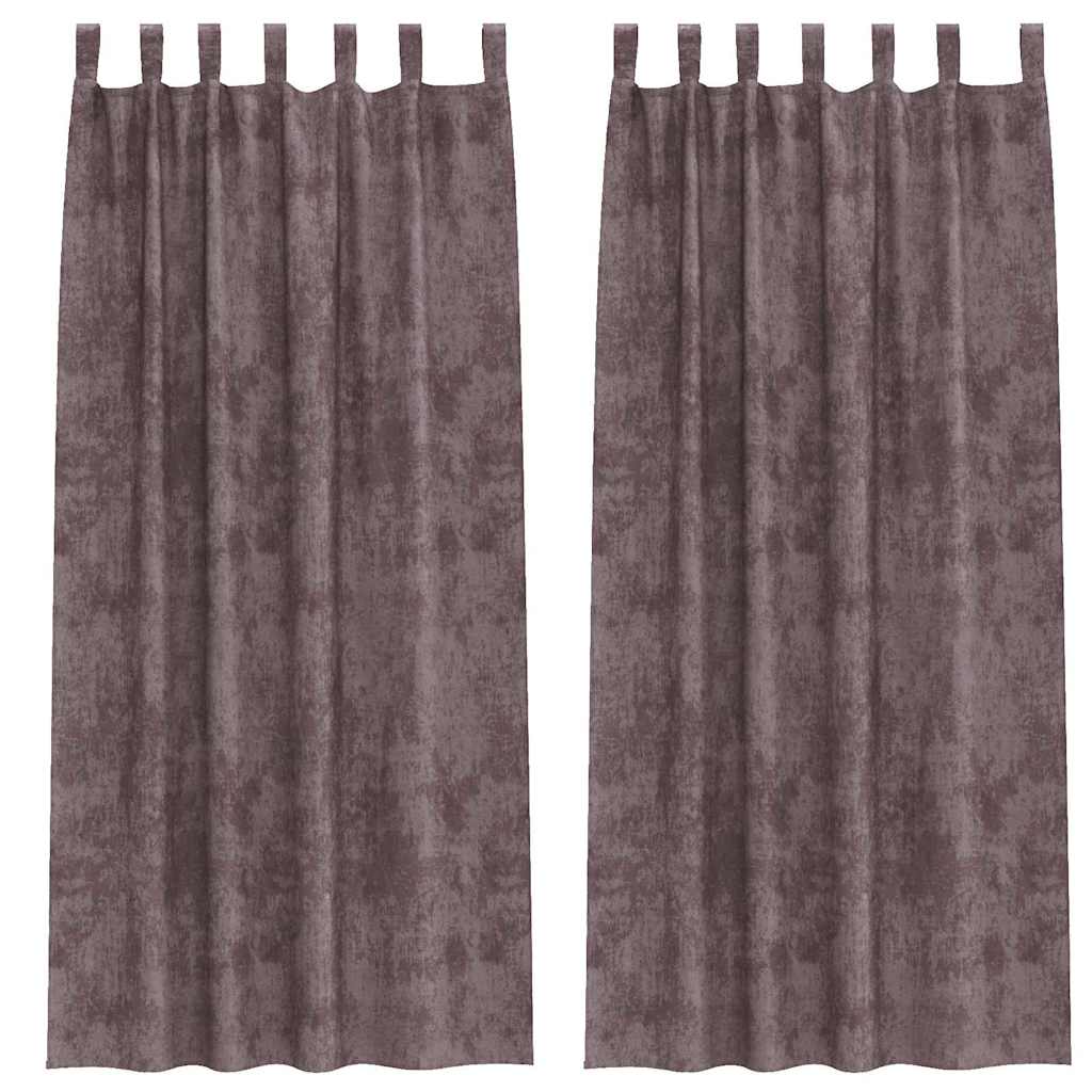 vidaXL Samtvorhänge mit Vorhängen 2 pcs Braun 225 x 140 cm Samt