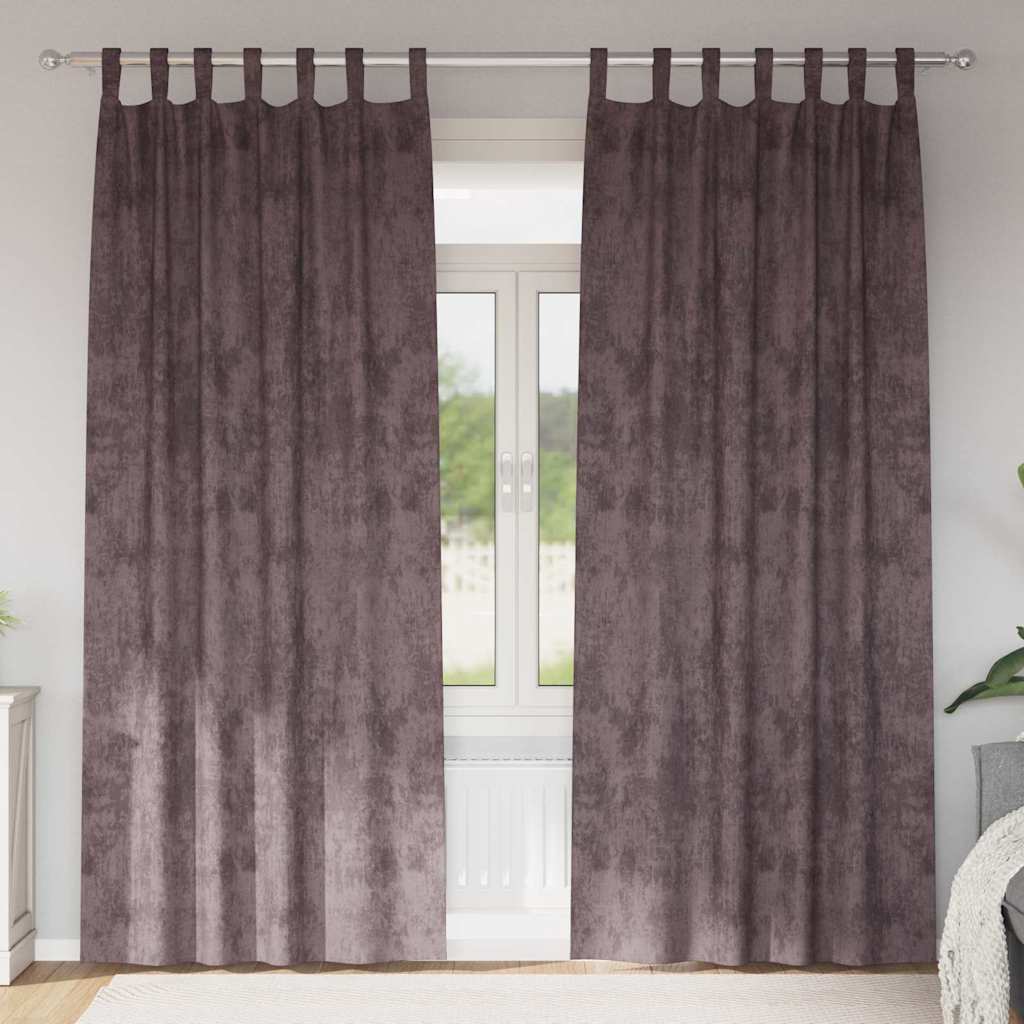 vidaXL Samtvorhänge mit Vorhängen 2 pcs Braun 245 x 140 cm Samt