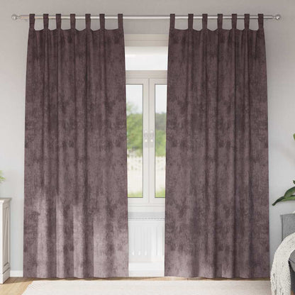vidaXL Samtvorhänge mit Vorhängen 2 pcs Braun 245 x 140 cm Samt
