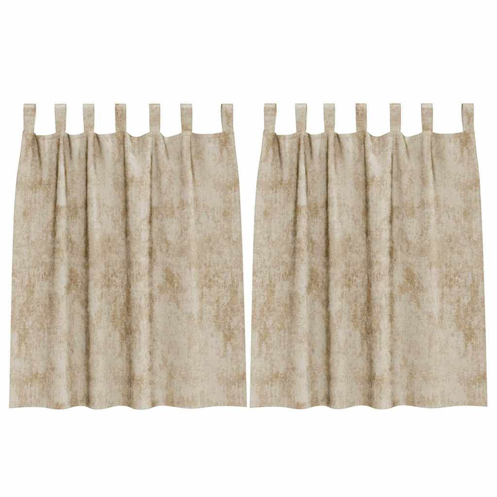 vidaXL Samtvorhänge mit Vorhängen 2 pcs Creme 140 x 140 cm Samt