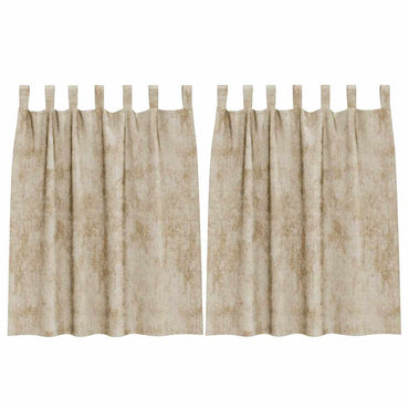 vidaXL Samtvorhänge mit Vorhängen 2 pcs Creme 140 x 140 cm Samt
