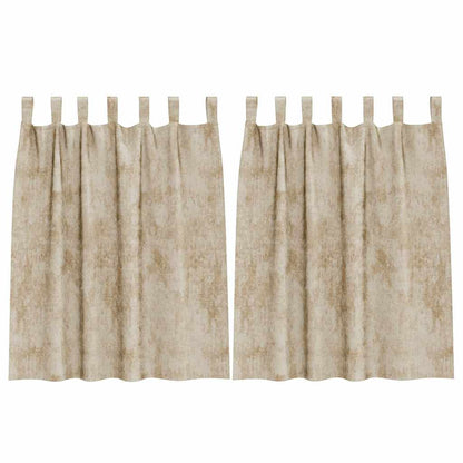 vidaXL Samtvorhänge mit Vorhängen 2 pcs Creme 140 x 140 cm Samt