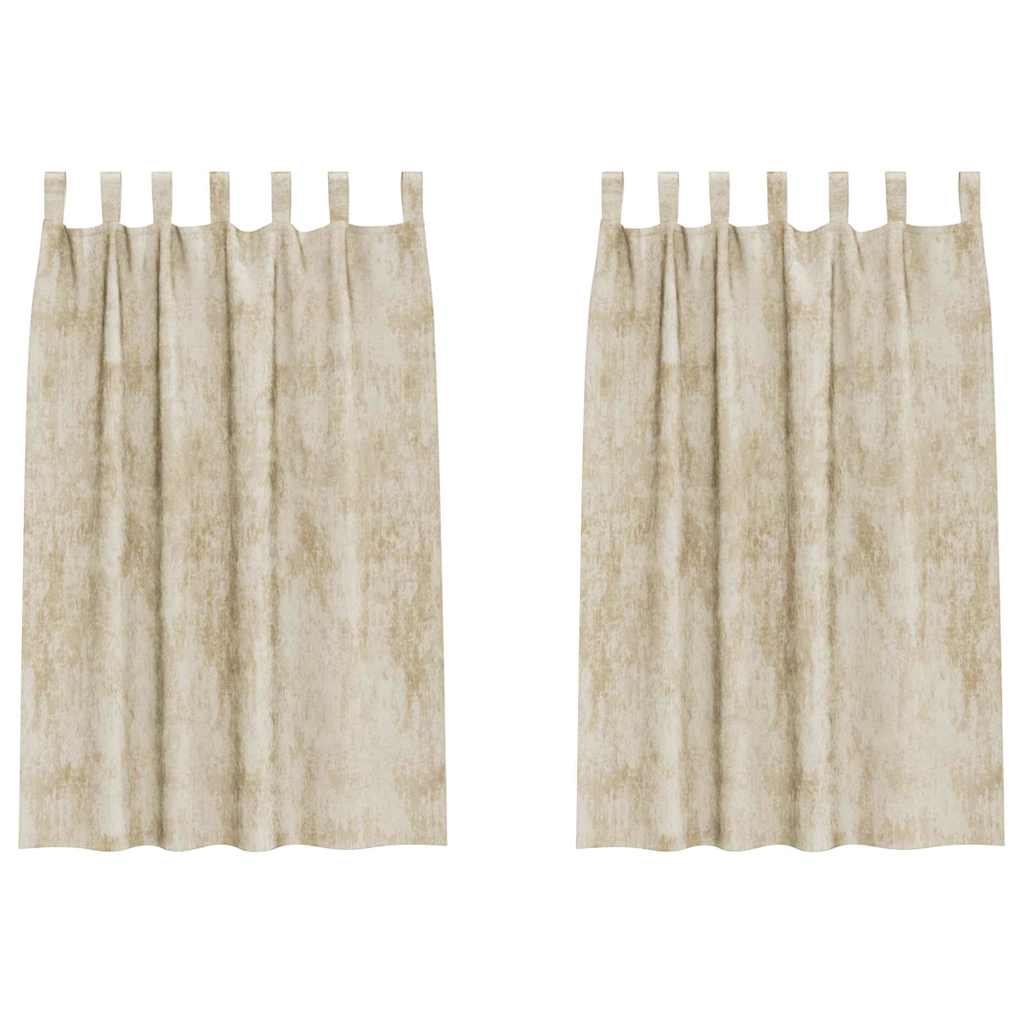 vidaXL Samtvorhänge mit Vorhängen 2 pcs Creme 175 x 140 cm Samt