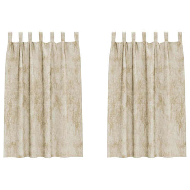 vidaXL Samtvorhänge mit Vorhängen 2 pcs Creme 175 x 140 cm Samt