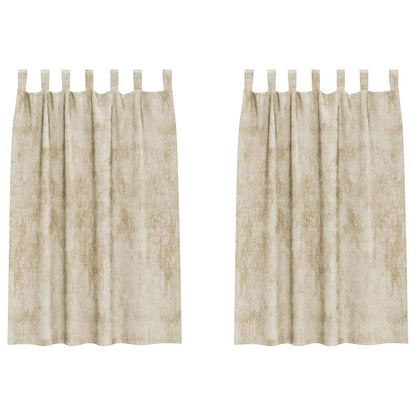 vidaXL Samtvorhänge mit Vorhängen 2 pcs Creme 175 x 140 cm Samt